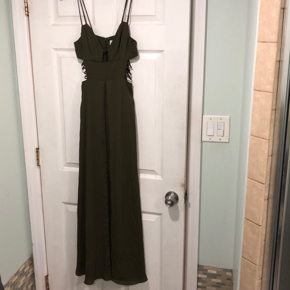 macy's olive green dress